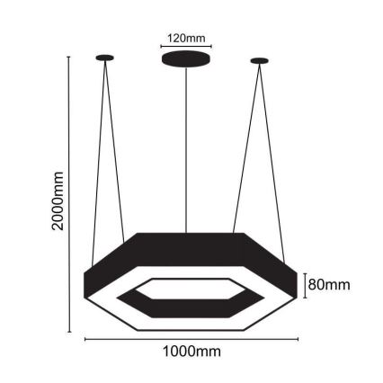 LED Lustra ar auklu LED/50W/230V 4000K d. 100 cm