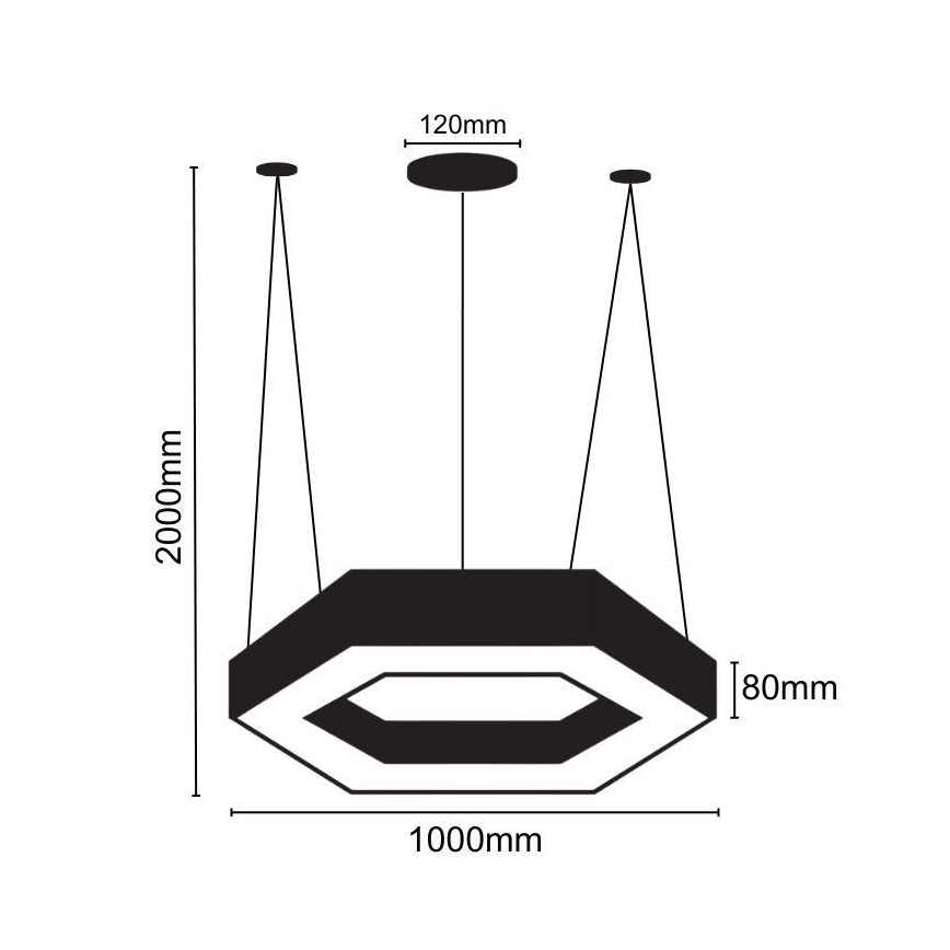 LED Lustra ar auklu LED/50W/230V 4000K d. 100 cm