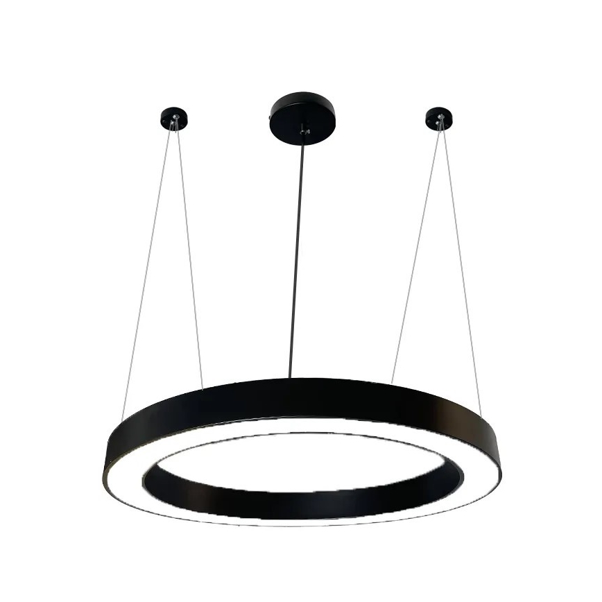 LED Lustra ar auklu LED/50W/230V 4000K d. 100 cm melna