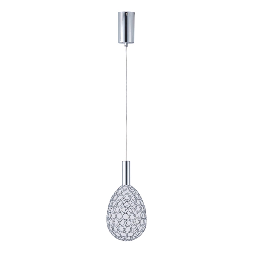 LED Lustra ar auklu LED/6,3W/230V 3000K spīdīgi hromēts d. 14 cm