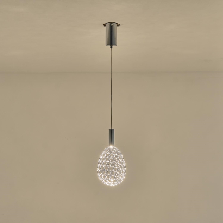LED Lustra ar auklu LED/6,3W/230V 3000K spīdīgi hromēts d. 14 cm
