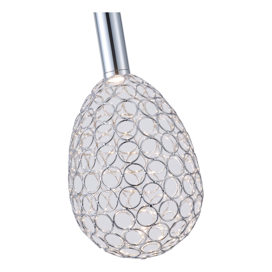 LED Lustra ar auklu LED/6,3W/230V 3000K spīdīgi hromēts d. 14 cm
