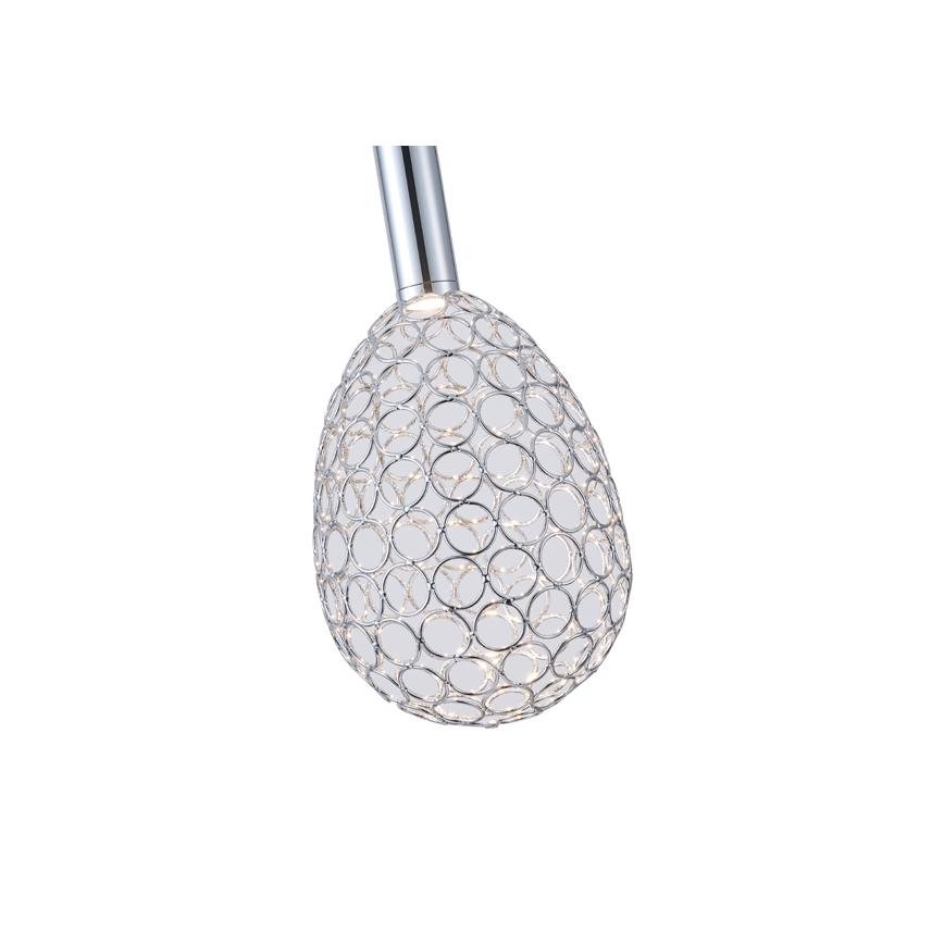 LED Lustra ar auklu LED/6,3W/230V 3000K spīdīgi hromēts d. 14 cm