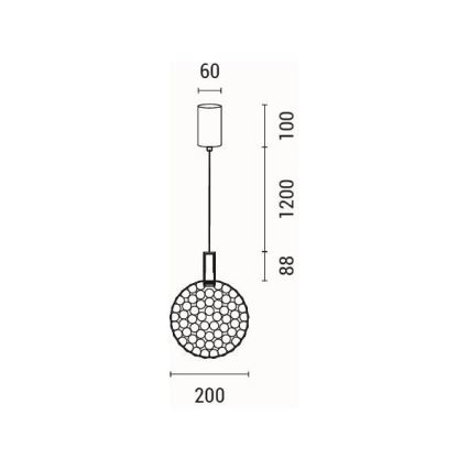 LED Lustra ar auklu LED/6,3W/230V 3000K spīdīgi hromēts d. 20 cm