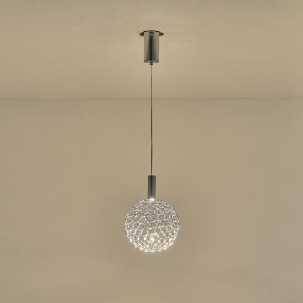 LED Lustra ar auklu LED/6,3W/230V 3000K spīdīgi hromēts d. 25 cm