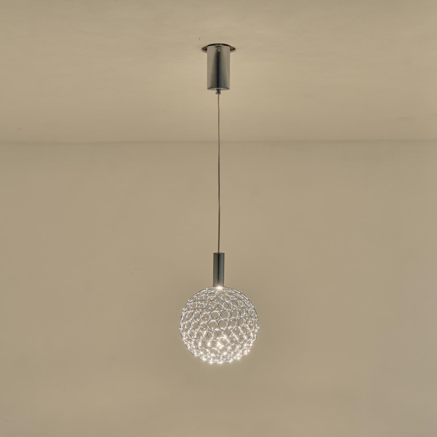 LED Lustra ar auklu LED/6,3W/230V 3000K spīdīgi hromēts d. 25 cm