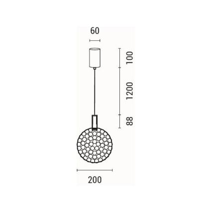 LED Lustra ar auklu LED/6,3W/230V 3000K spīdīgi hromēts d. 25 cm