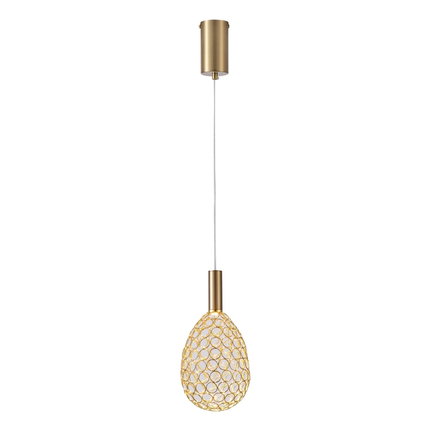 LED Lustra ar auklu LED/6,3W/230V 3000K zelta d. 14 cm