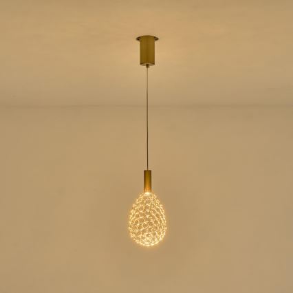 LED Lustra ar auklu LED/6,3W/230V 3000K zelta d. 14 cm