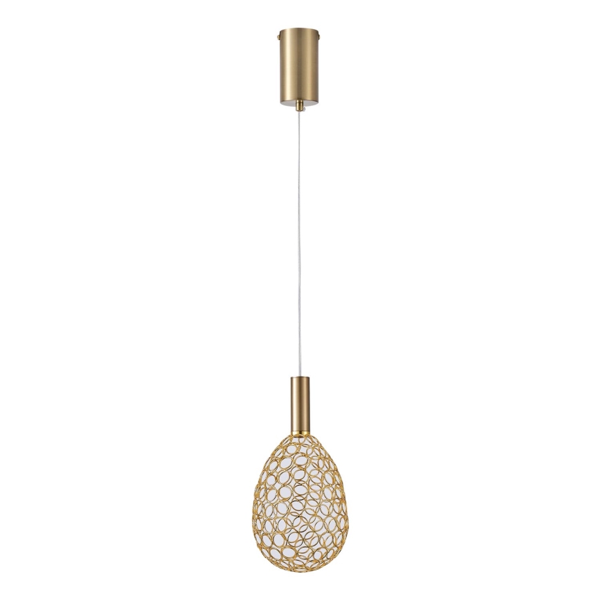 LED Lustra ar auklu LED/6,3W/230V 3000K zelta d. 14 cm