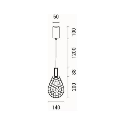 LED Lustra ar auklu LED/6,3W/230V 3000K zelta d. 14 cm