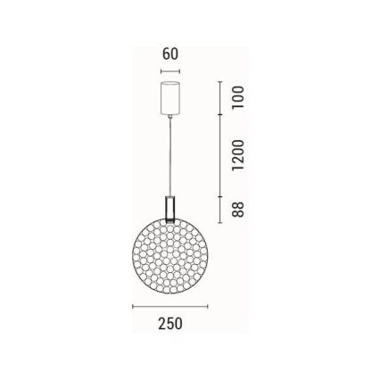 LED Lustra ar auklu LED/6,3W/230V 3000K zelta d. 25 cm