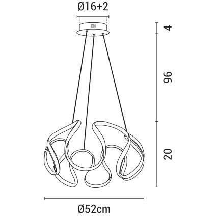 LED Lustra ar auklu LED/60W/230V 3000K balta