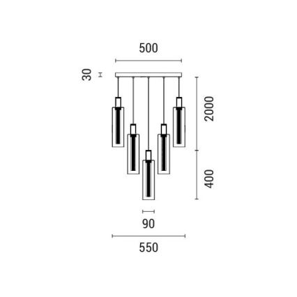 LED Lustra ar auklu LED/60W/230V 3000K