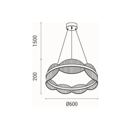 LED Lustra ar auklu LED/60W/230V 3000K