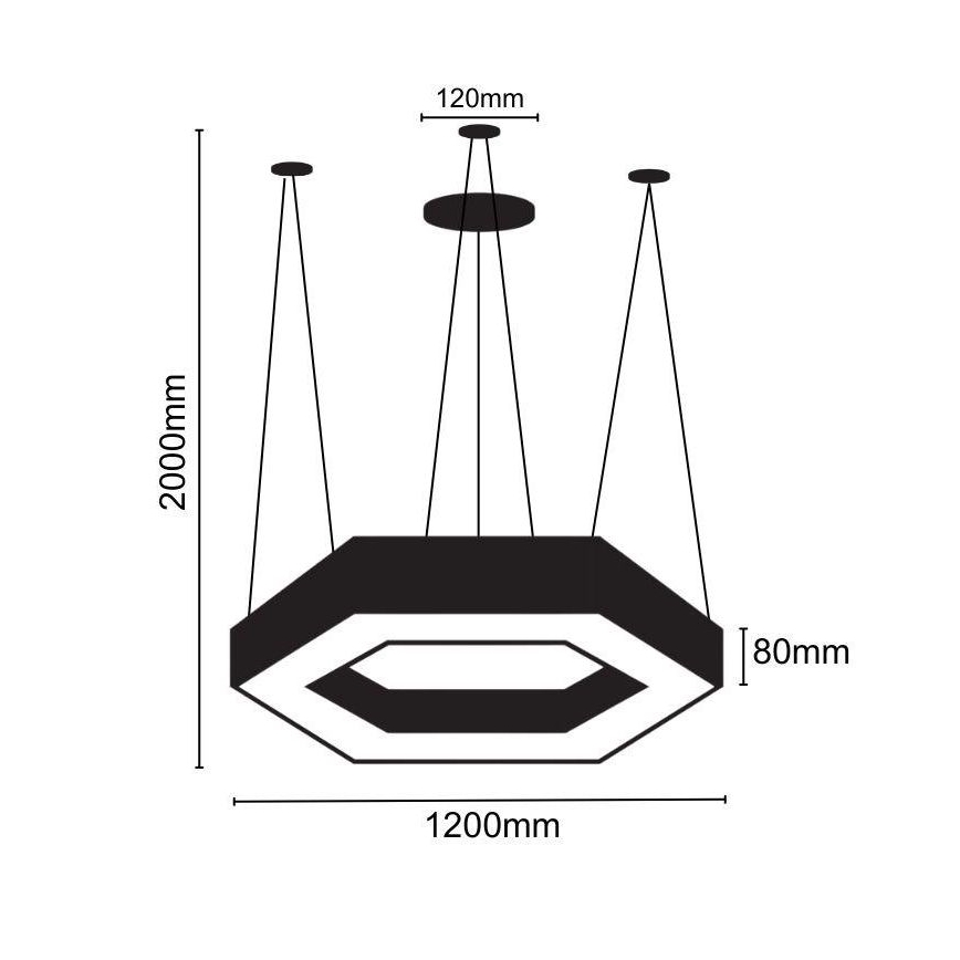 LED Lustra ar auklu LED/60W/230V 4000K d. 120 cm