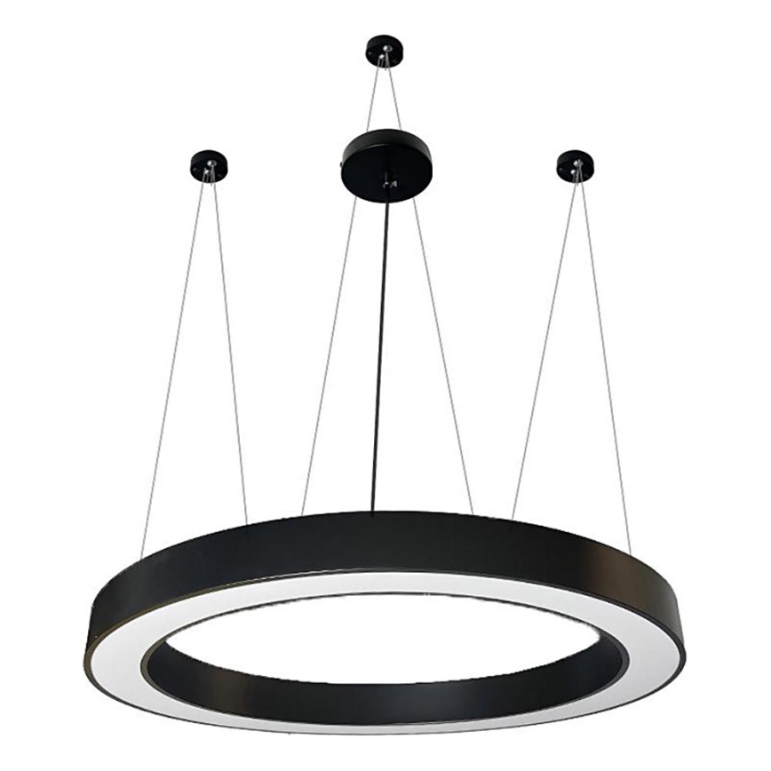 LED Lustra ar auklu LED/60W/230V 4000K d. 120 cm melna