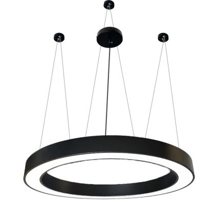 LED Lustra ar auklu LED/60W/230V 4000K d. 120 cm melna