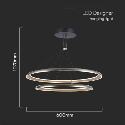 LED Lustra ar auklu LED/65W/230V 3000K