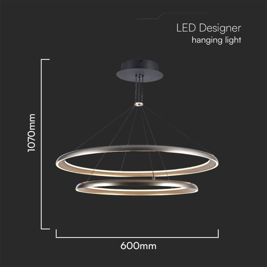 LED Lustra ar auklu LED/65W/230V 3000K