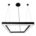 LED Lustra ar auklu LED/70W/230V 4000K 100x100 cm melna