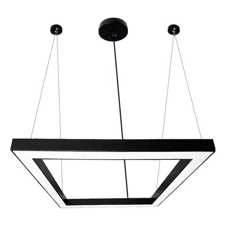 LED Lustra ar auklu LED/70W/230V 4000K 100x100 cm melna