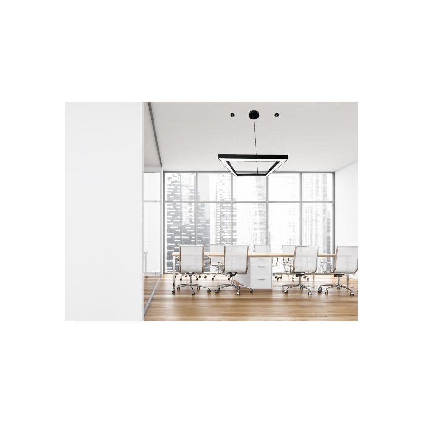 LED Lustra ar auklu LED/70W/230V 4000K 100x100 cm melna