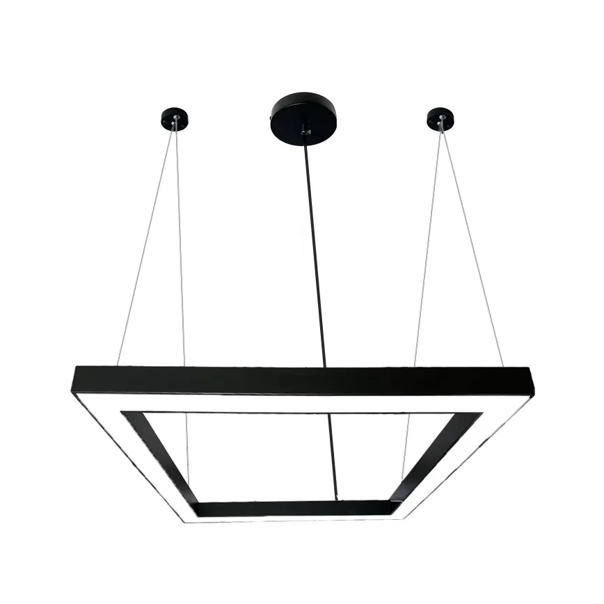 LED Lustra ar auklu LED/70W/230V 4000K 100x100 cm melna