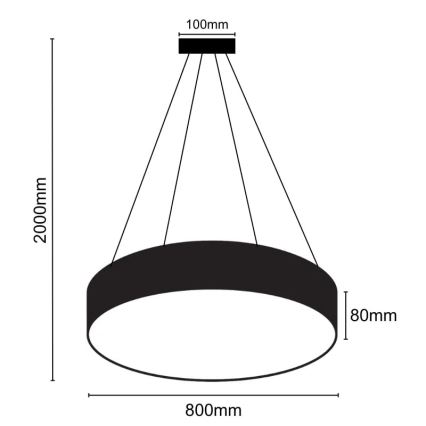 LED Lustra ar auklu LED/70W/230V 4000K d. 80 cm