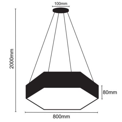 LED Lustra ar auklu LED/70W/230V 4000K d. 80 cm