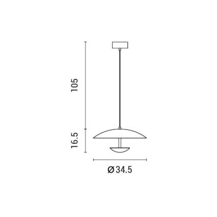 LED Lustra ar auklu LED/7W/230V 3000K d. 34,5 cm