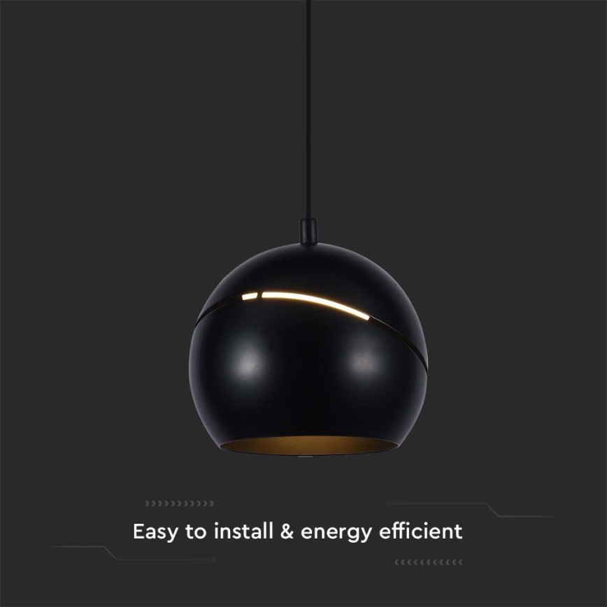 LED Lustra ar auklu LED/8,5W/230V 3000K melna