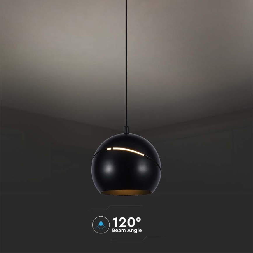 LED Lustra ar auklu LED/8,5W/230V 3000K melna