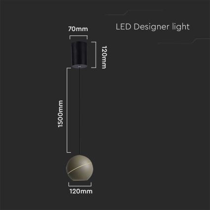 LED Lustra ar auklu LED/8,5W/230V 3000K zelta