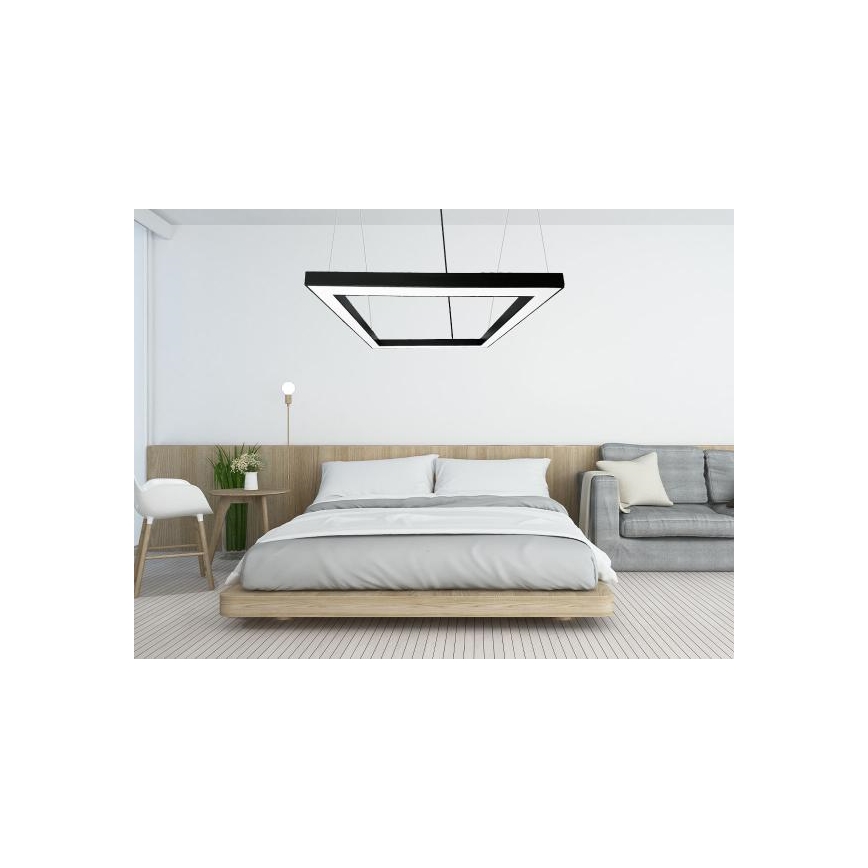 LED Lustra ar auklu LED/80W/230V 4000K 120x120 cm melna