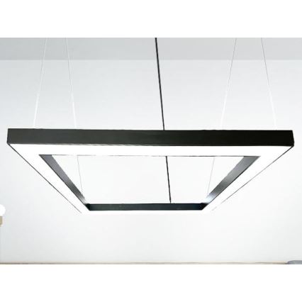 LED Lustra ar auklu LED/80W/230V 4000K 120x120 cm melna
