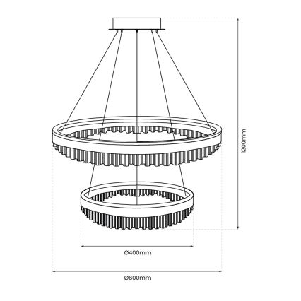 LED Lustra ar auklu LED/85W/230V d. 60 cm zelta