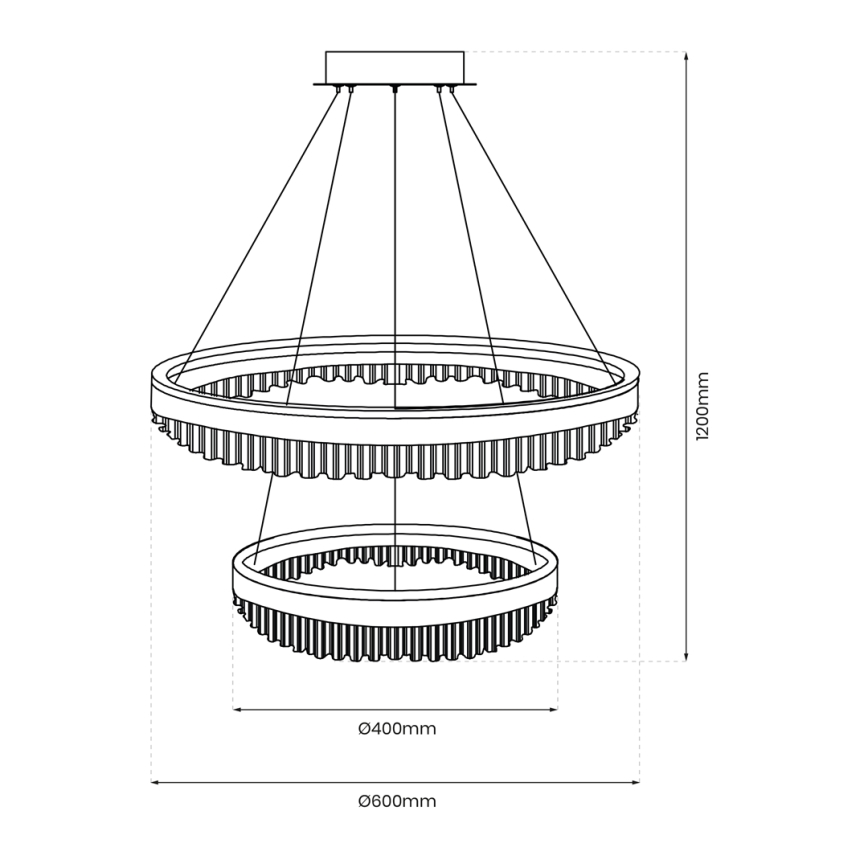 LED Lustra ar auklu LED/85W/230V d. 60 cm zelta