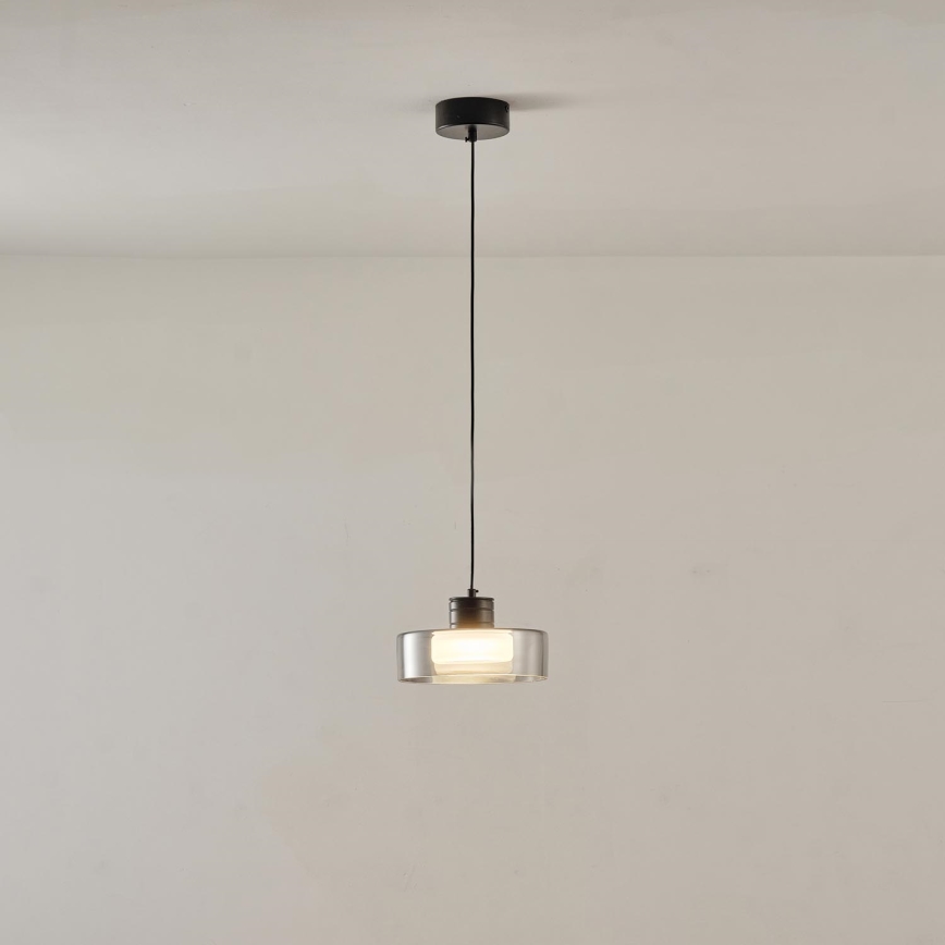 LED Lustra ar auklu LED/8W/230V 3000K melna/dūmakains pr. 20 cm