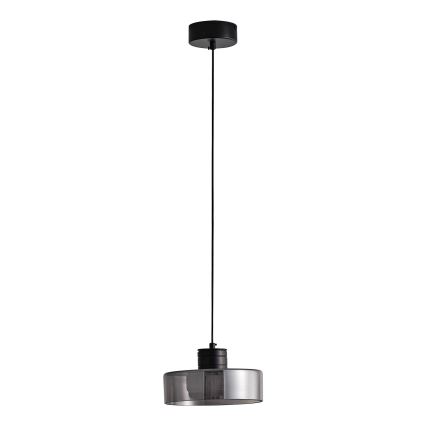 LED Lustra ar auklu LED/8W/230V 3000K melna/dūmakains pr. 20 cm