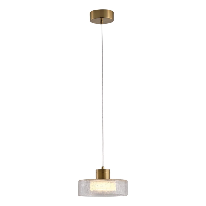 LED Lustra ar auklu LED/8W/230V 3000K zelta/caurspīdīga pr. 20 cm
