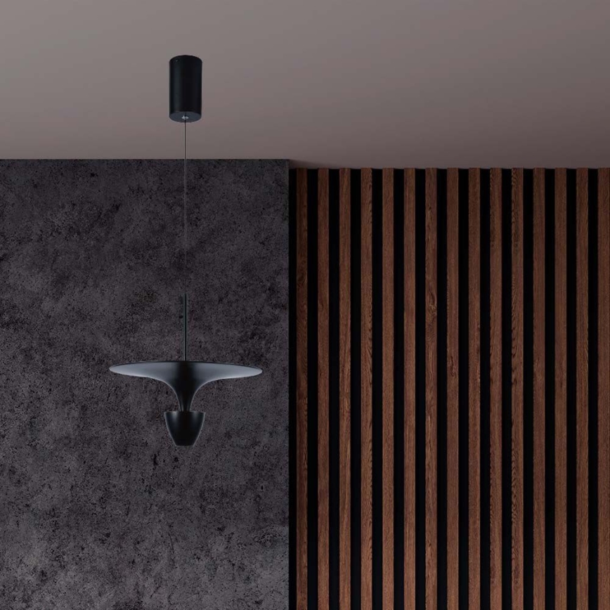 LED Lustra ar auklu LED/9W/230V 3000K melna