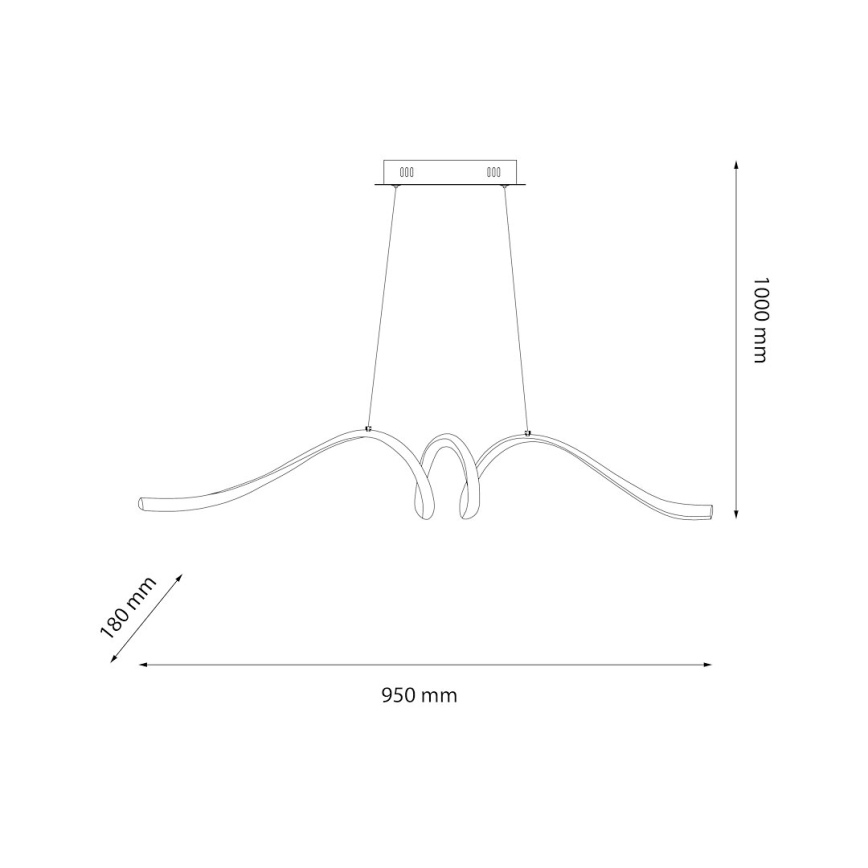 LED Lustra ar auklu LOOP LED/28W/230V melna