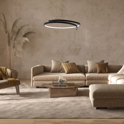 LED Lustra ar auklu LORENZO LED/35W/230V melna