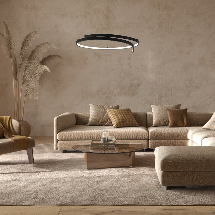 LED Lustra ar auklu LORENZO LED/35W/230V melna