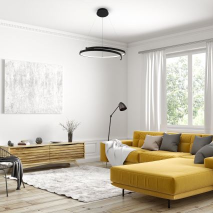LED Lustra ar auklu LORENZO LED/35W/230V melna