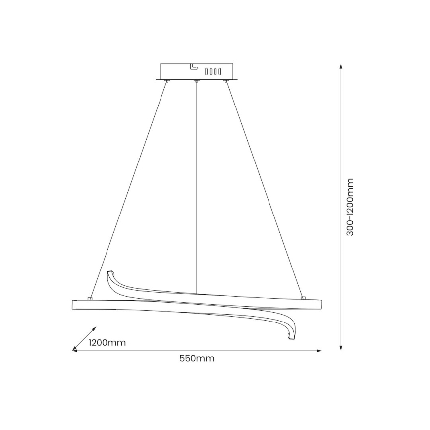 LED Lustra ar auklu LORENZO LED/35W/230V melna
