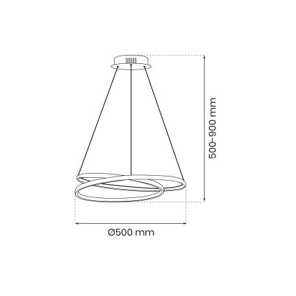 LED Lustra ar auklu LUCERO LED/48W/230V spīdīgi hromēts