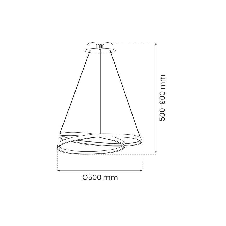 LED Lustra ar auklu LUCERO LED/48W/230V spīdīgi hromēts