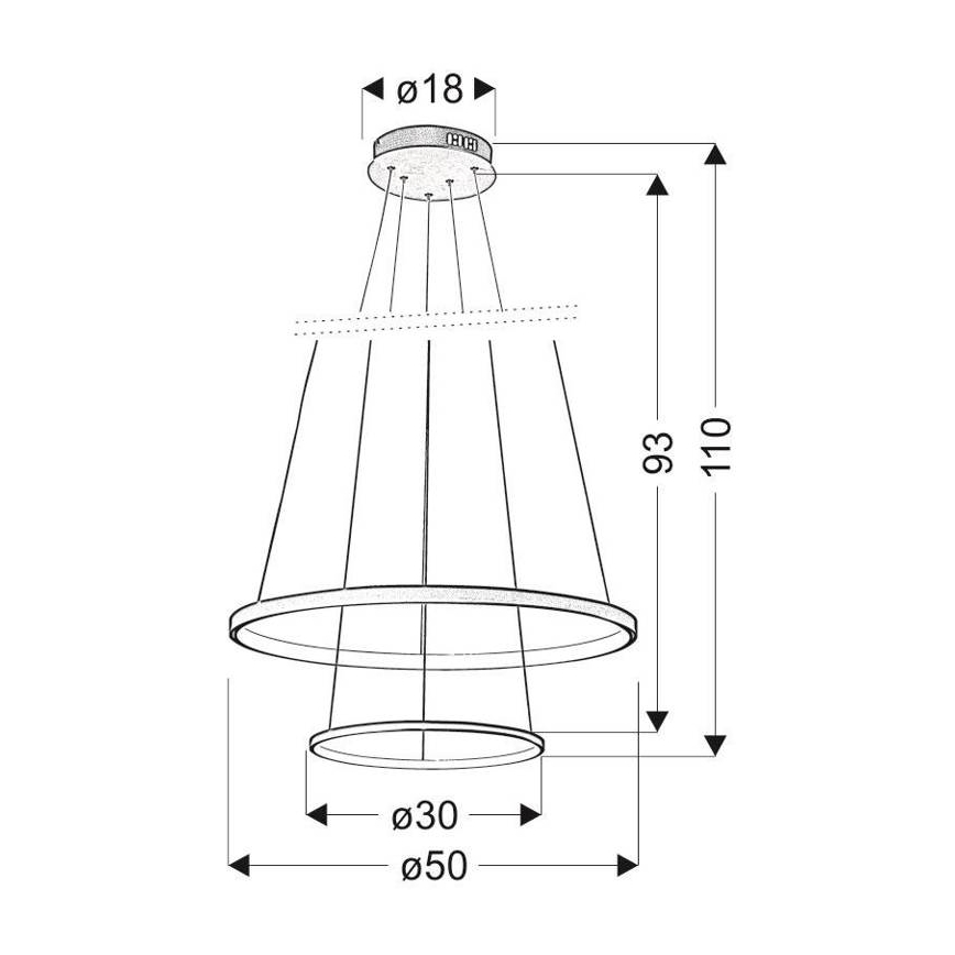 LED lustra ar auklu LUNE LED/40W/230V